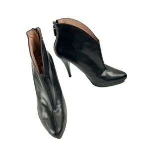 PURA LOPEZ - Leather Booties Platform Ankle Luxury in Black Size 37